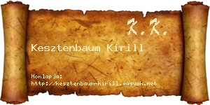 Kesztenbaum Kirill névjegykártya